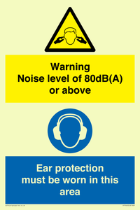 Warning Noise level of 80dB(A) or above. Ear protection must be worn in this area
